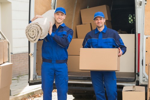 Office and household items being loaded during a Dulwich relocation