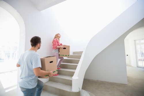 Van loading furniture and boxes for a small move in Dulwich