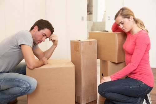 Packed boxes ready for a local flat removal service in Dulwich