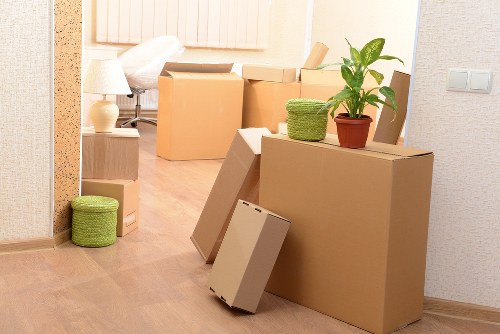 Loading furniture and boxes into a van for a local Dulwich move