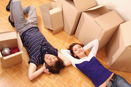Shared house student removals in Dulwich with labelled boxes and packed belongings